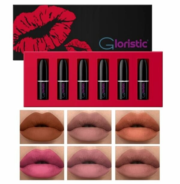 Gloristic | Halal | Vegan | Long-lasting | Matte Lipstick Set | Non-stick | Nude Colors | Cruelty Free